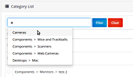 Simple admin categories filter